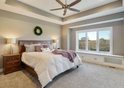 Premier bedroom with trayed ceiling.