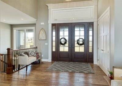 Front entry with double French doors